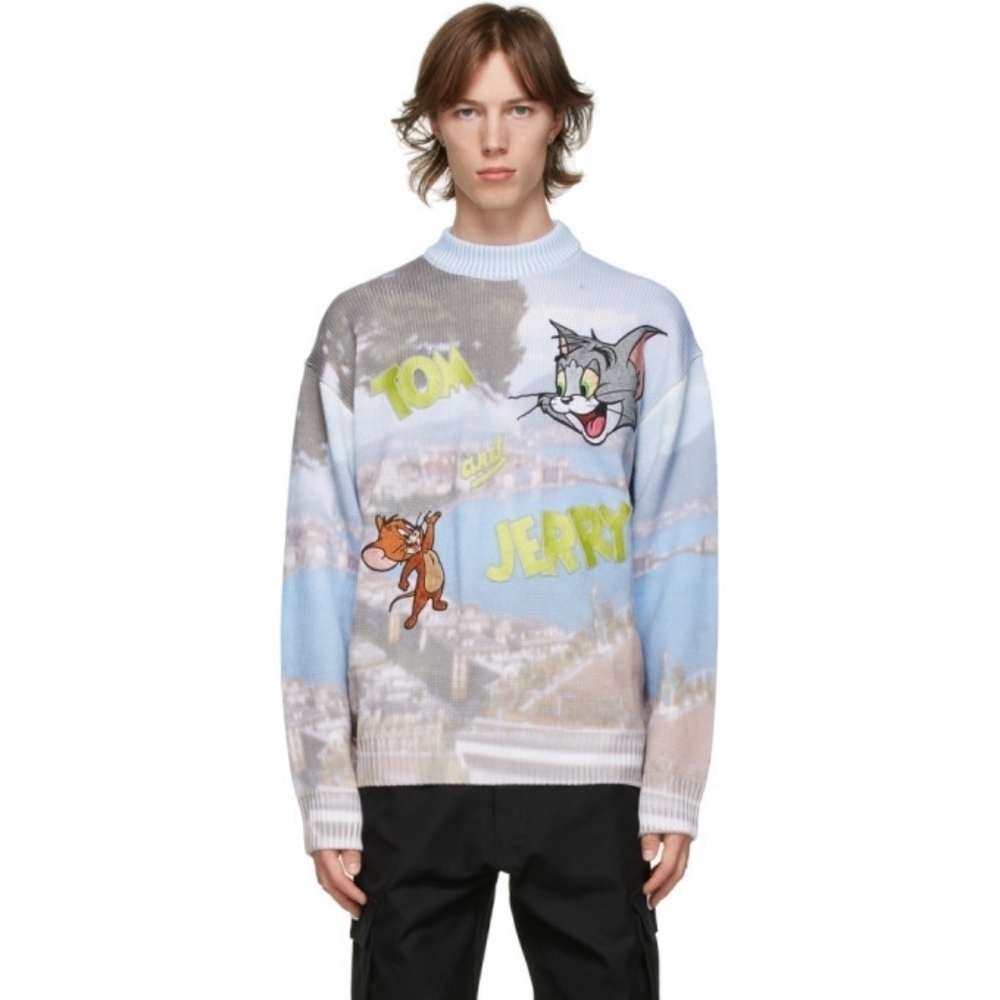 Tom and Jerry Graphic Crewneck Sweater - White